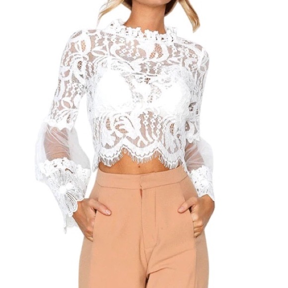 Tops - LACE CROP TOP SIZE XL/8